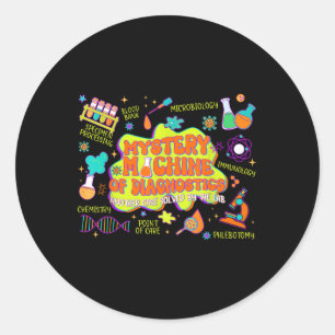 Pegatina Redonda Máquina De Misterio De Lab Week 2025 Diagnostics M