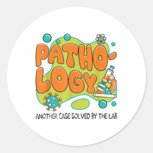 Pegatina Redonda Máquina De Misterio Retro De Patología De Lab Week