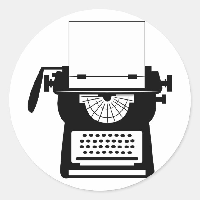 Pegatina Redonda Máquina de vintage (Anverso)