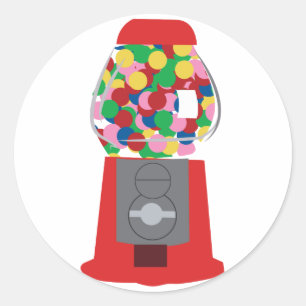 Pegatina Redonda Máquina Gumball