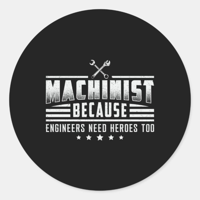 Pegatina Redonda Máquina mecanista CNC Machinist Mechanist Gift Ide (Anverso)