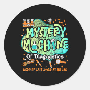 Pegatina Redonda Máquina Misteriosa De Diagnósticos Lab Semana 2025