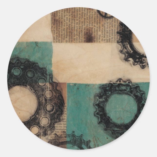 Pegatina Redonda Maquinaria II (Anverso)