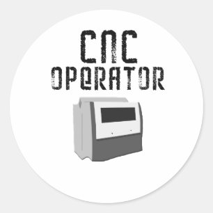 Pegatina Redonda Maquinista del operador del CNC
