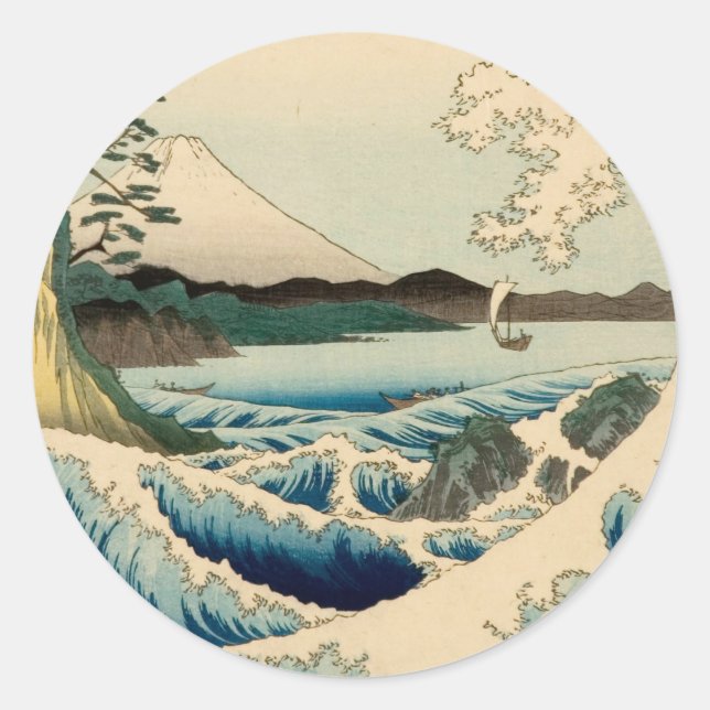 Pegatina Redonda Mar de Satta Hiroshige (Anverso)