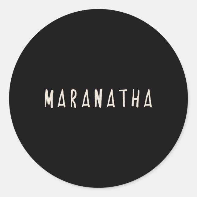 Pegatina Redonda Maranatha Christian (Anverso)