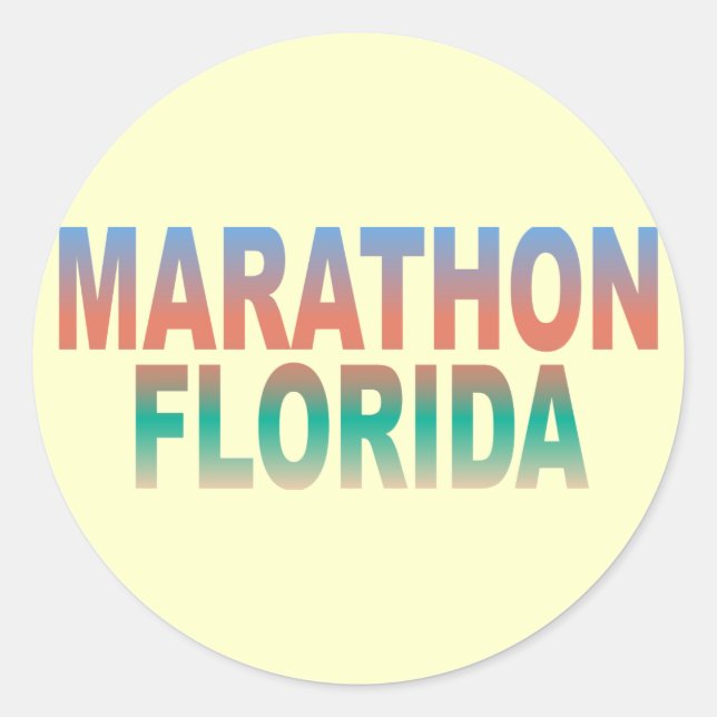 Pegatina Redonda Marathon Florida Keys (Anverso)
