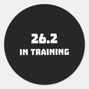 Pegatina Redonda Marathon Runner 26.2 En Curso De Capacitación