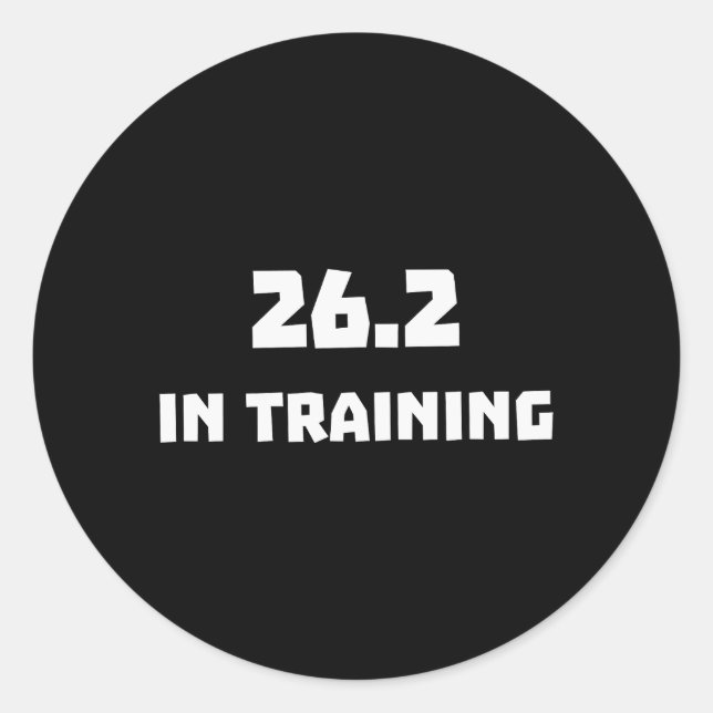 Pegatina Redonda Marathon Runner 26.2 En Curso De Capacitación (Anverso)