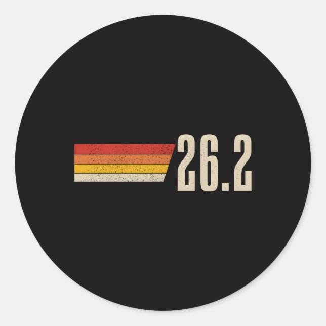 Pegatina Redonda Marathon Running 262 Miles Marathon Runner (Anverso)