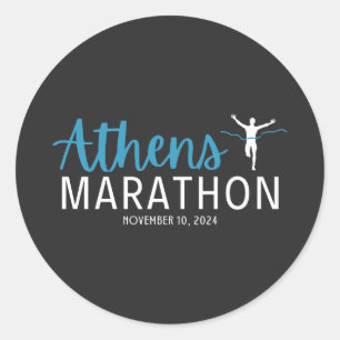Pegatina Redonda Maratón de Atenas 2024