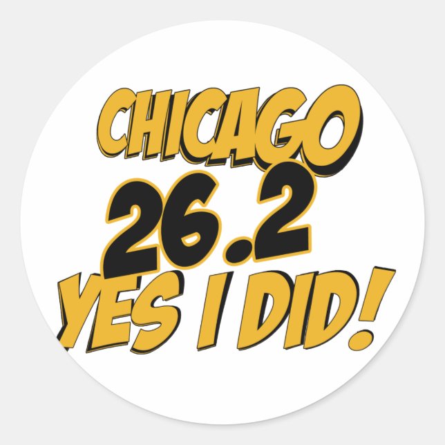 Pegatina Redonda Maratón de Chicago (Anverso)