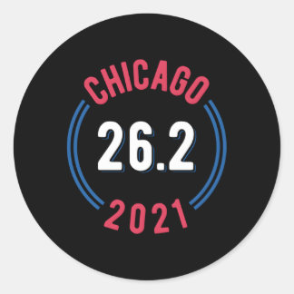 Pegatina Redonda Maratón de Chicago 2021 262