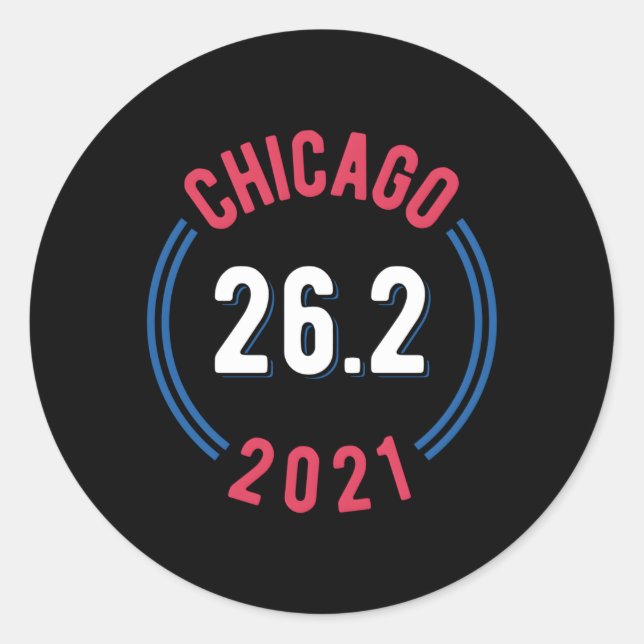 Pegatina Redonda Maratón de Chicago 2021 262 (Anverso)