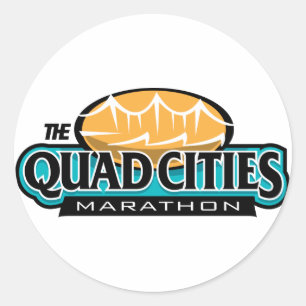 Pegatina Redonda Maratón de las ciudades cuádruples