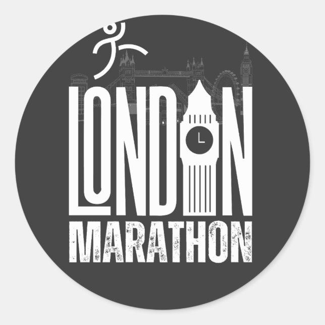 Pegatina Redonda Maratón de Londres (Anverso)
