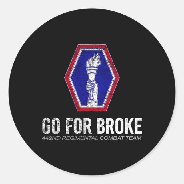 Pegatina Redonda Marauder 442Nd Regital Combat Team Buscan (Anverso)
