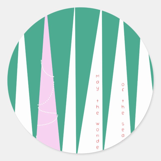 Pegatina Redonda Maravilla del árbol de Navidad de temporada (Anverso)