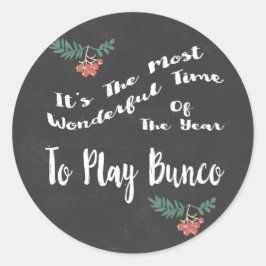 Pegatina Redonda Maravilloso Bunco de vacaciones