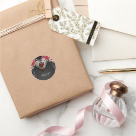 Pegatina Redonda Maravilloso y generoso corazón gótico.