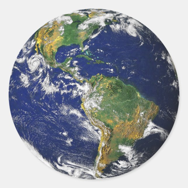 Pegatina Redonda Marble azul (Anverso)