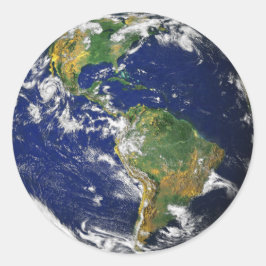 Pegatina Redonda Marble azul