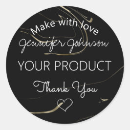 Pegatina Redonda Marbling oscuro