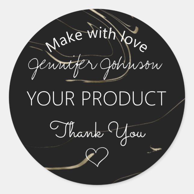 Pegatina Redonda Marbling oscuro (Anverso)