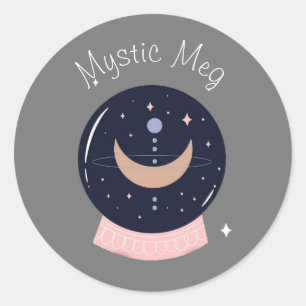 Pegatina Redonda Marca comercial de nueva edad psíquica de clarivi