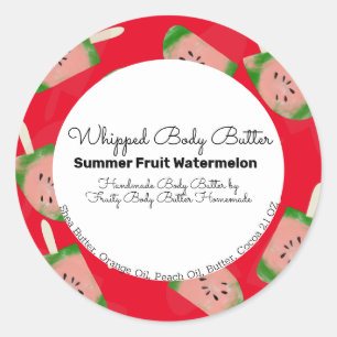 Pegatina Redonda Marca de baño de mantequilla de fruta de la melón 