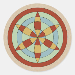 Pegatina Redonda Marca de bruja Suffolk Hexafoil (Rueda de marea)