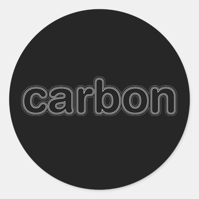 Pegatina Redonda Marca de carbono (Anverso)