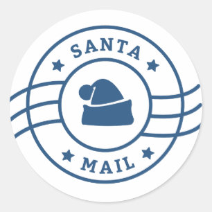 Pegatina Redonda marca de correo santa