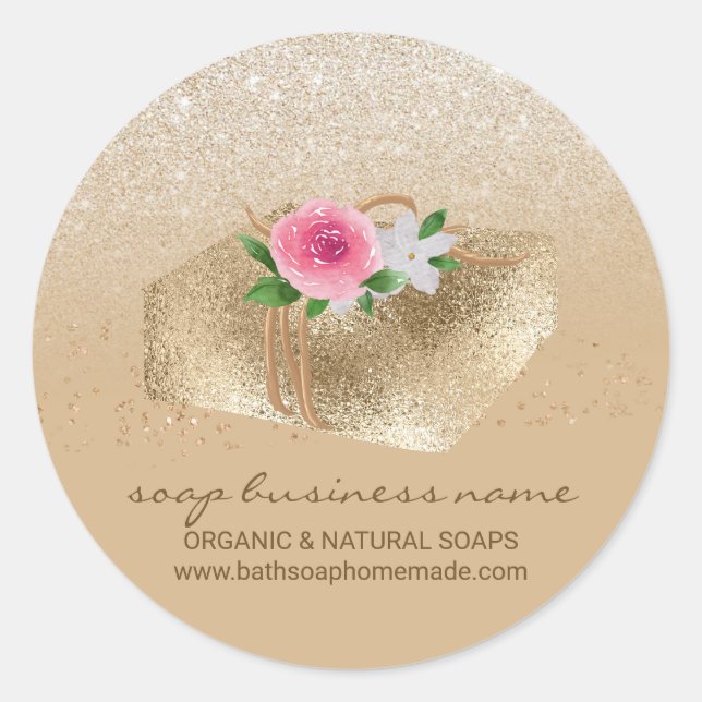 Pegatina Redonda Marca de destello de jabón (Anverso)