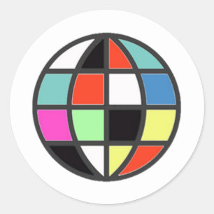 Pegatina Redonda Marca de logotipo (imagen editable del globo)