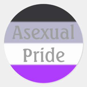 Pegatina Redonda Marca de orgullo asexual de caída (texto)