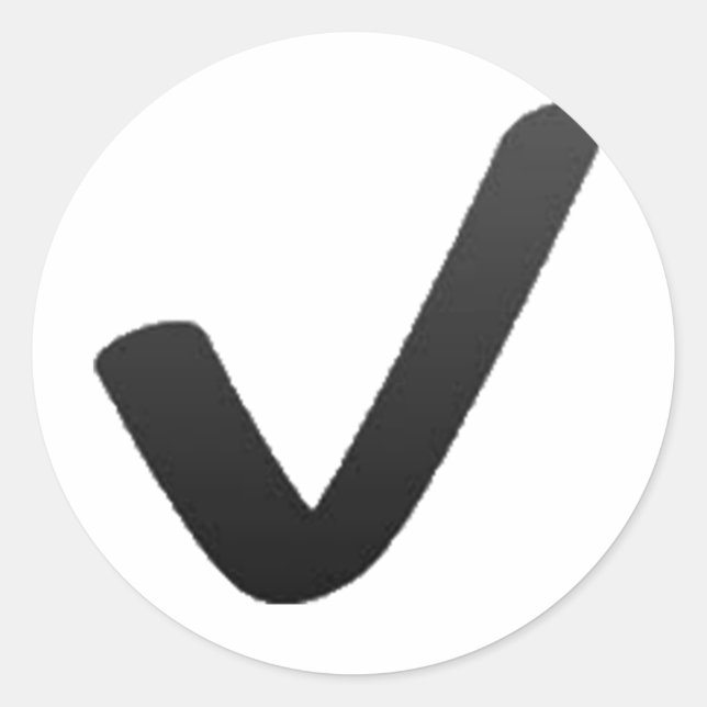 Pegatina Redonda Marca de verificación negra - Emoji (Anverso)