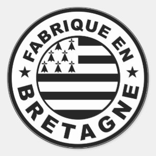 Pegatina Redonda marca del país del producto hecha en francia britá