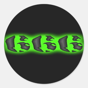 Pegatina Redonda Marca malvada de la bestia el   Halloween 666