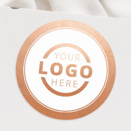 Pegatina Redonda Marca personalizado Rosa Gold Promocional Business