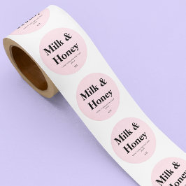 Pegatina Redonda Marca Rubor Pink Package Candle Fabricado a mano