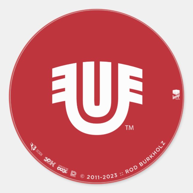 Pegatina Redonda Marca tribal Ue indígena (Anverso)