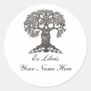 Pegatina Redonda Marcador de árbol de lectura