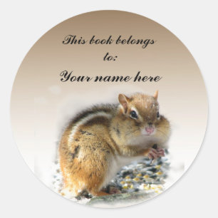 Pegatina Redonda Marcador de Chipmunk