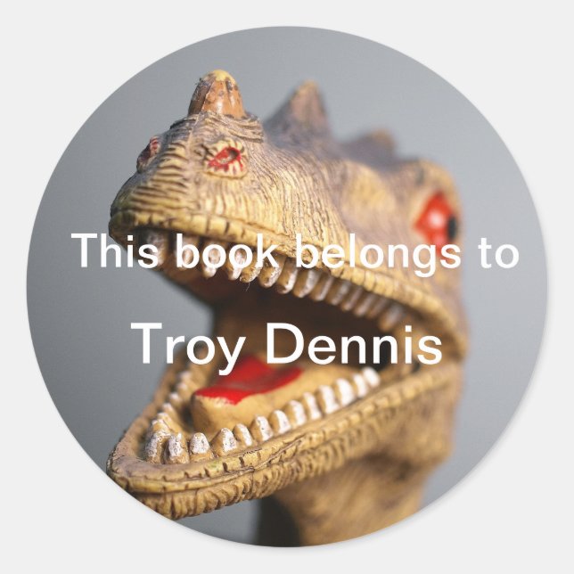 Pegatina Redonda Marcador de dinosaurios (Anverso)