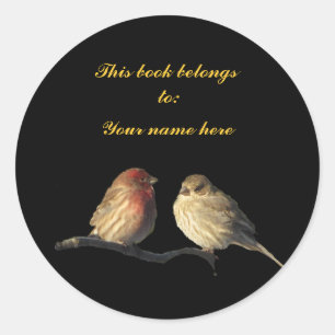 Pegatina Redonda Marcador de Lovebirds