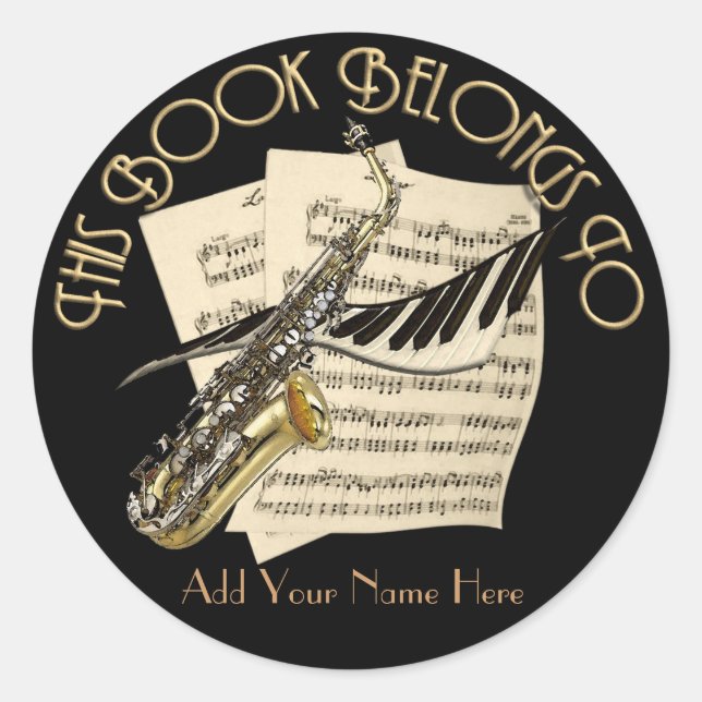 Pegatina Redonda Marcador de música (Anverso)