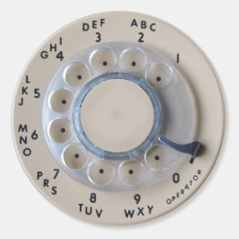 Pegatina Redonda Marcador de teléfono rotativo retro