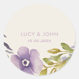 Pegatina Redonda Marcas de marihuana de flor vintage Marcas Favor L