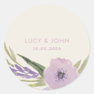 Pegatina Redonda Marcas de marihuana de flor vintage Marcas Favor L